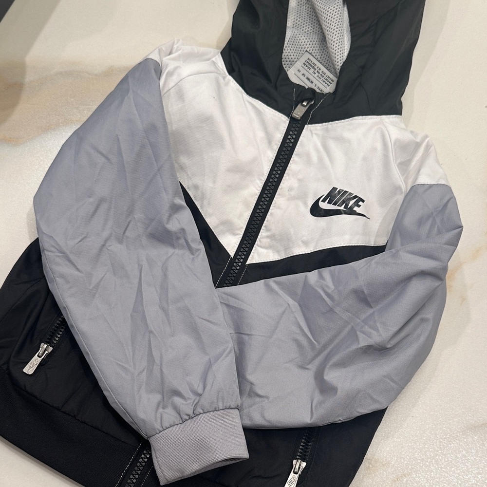 Nike Black and Gray Windbreaker Toddler Jacket